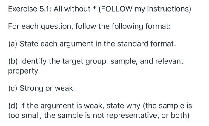 Exercise 5.1: All without * (FOLLOW my