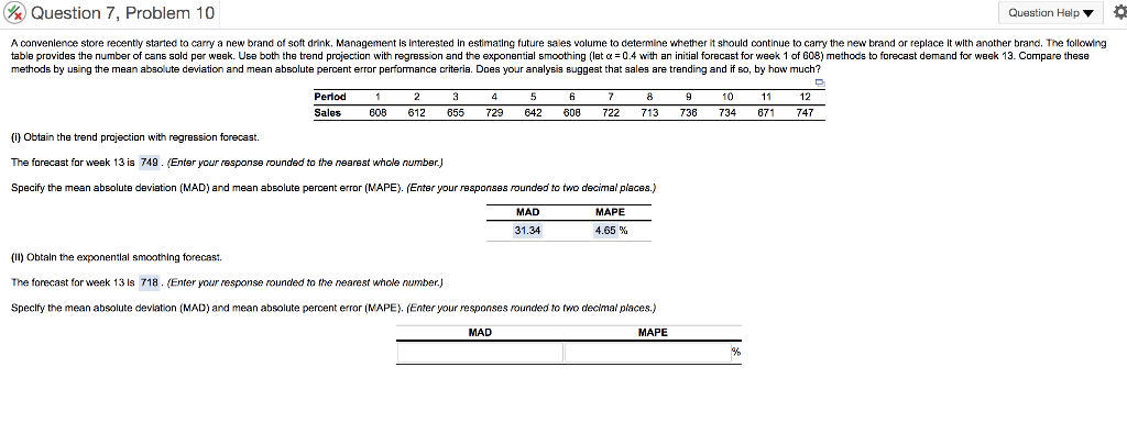 w Question 7, Problem 10 Question Help A