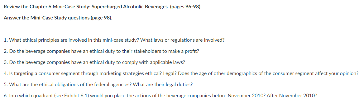 Review the Chapter 6 Mini-Case Study: