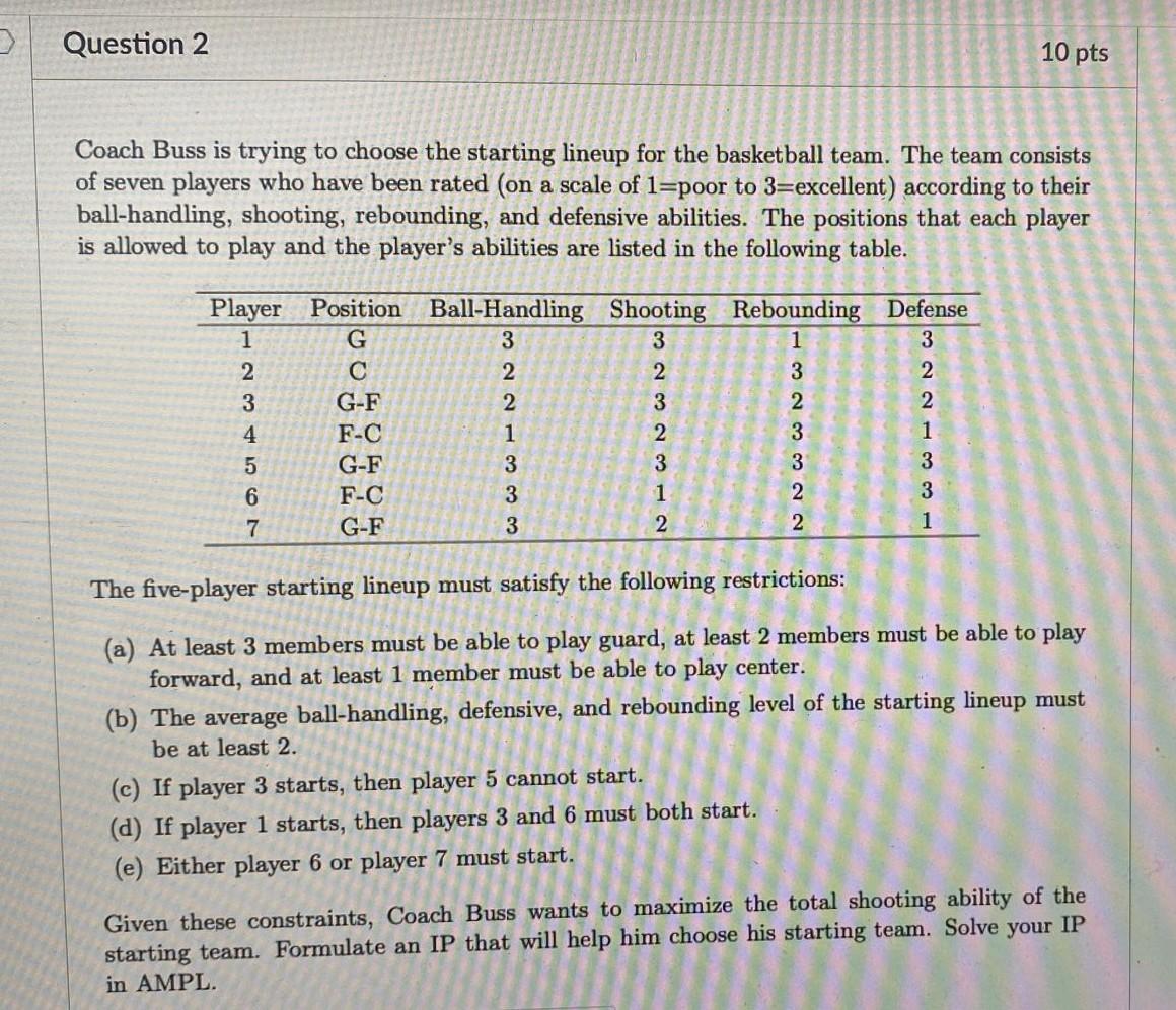 Please solve it urgently. Coach Buss is trying to