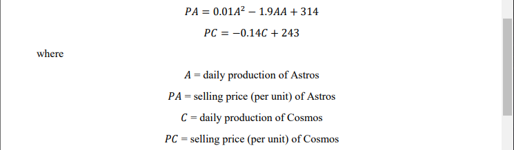 A TV company produces two types of TV sets, the