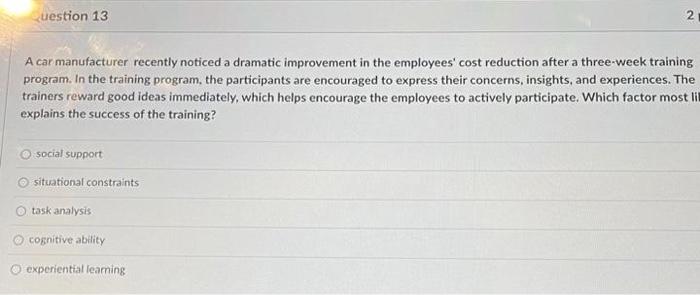 13 A car manufacturer recently noticed a dramatic