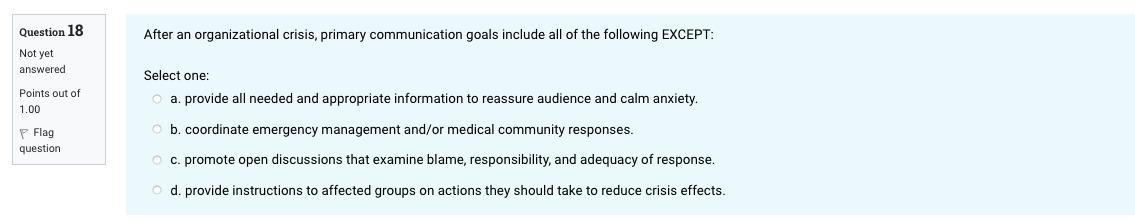 Give me the correct option. After an