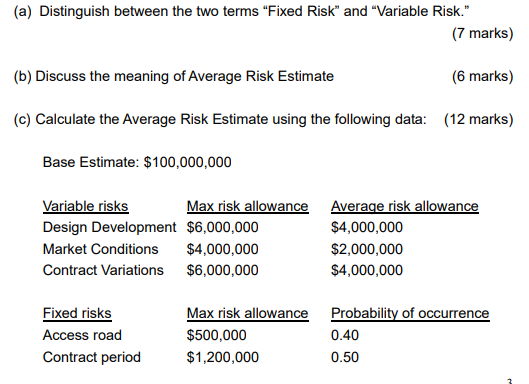 (a) Distinguish between the two terms "Fixed