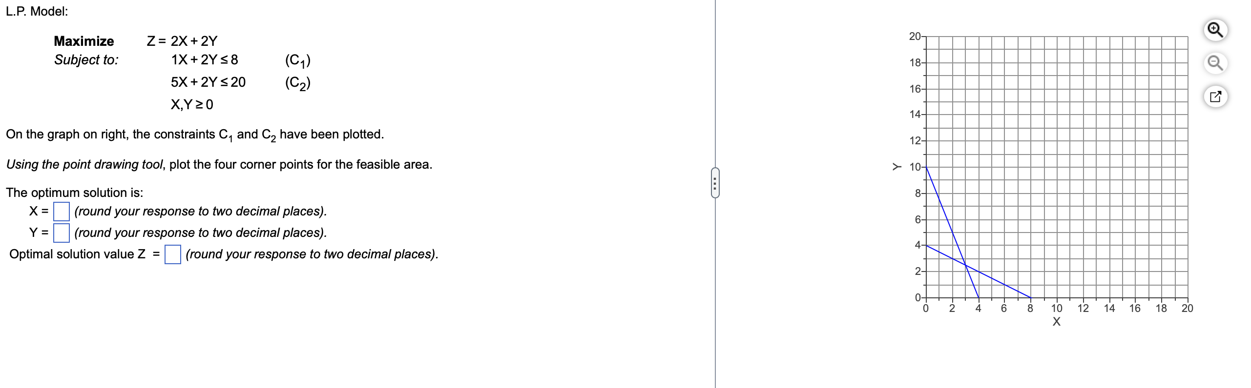 L.P. Model: 20- Maximize Subject to: 18- Z= 2X +