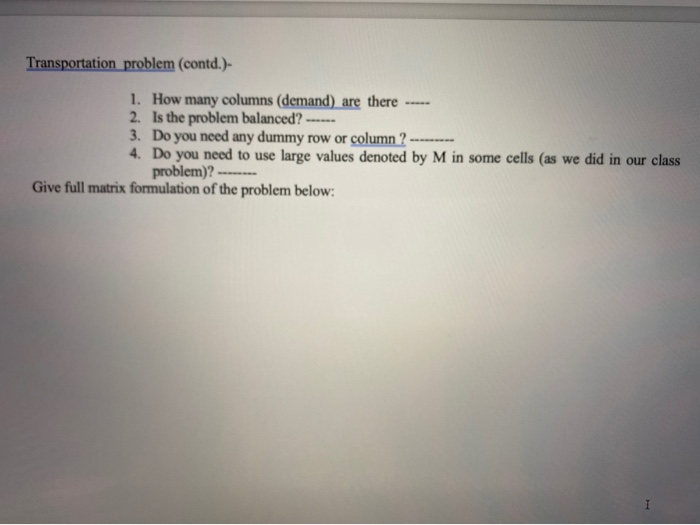 Problem: The MG Company produces four different