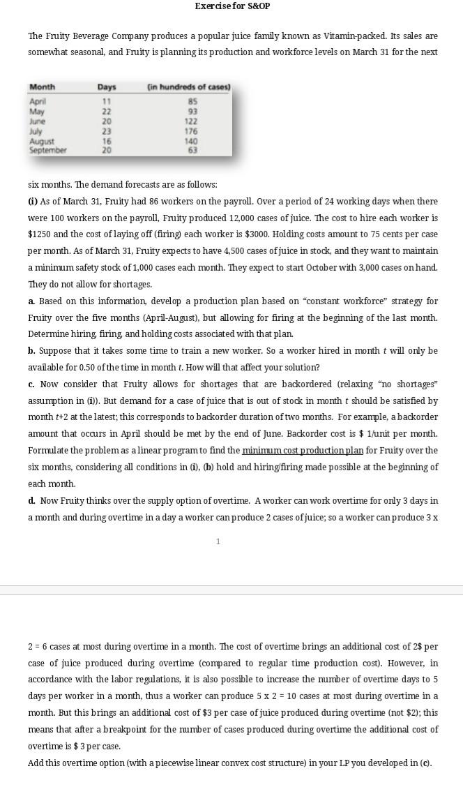 Supply Chain Management S&OP Process problem