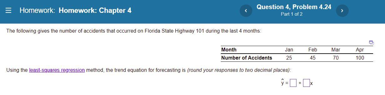 Homework: Homework: Chapter 4 Question 4, Problem