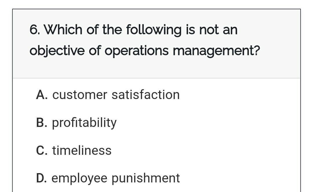 I need the answer as soon as possible 6. Which of