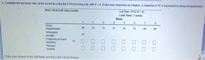 1 3 4 5 c. Complete the last three rows of the