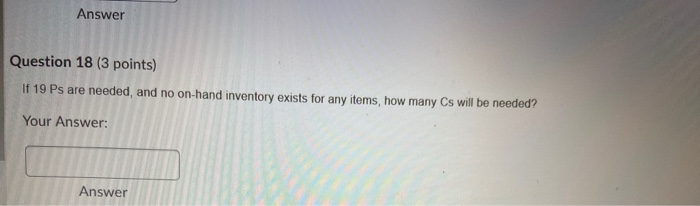 AC2 B(3 M3 N4 C(4 D(5 Question 17 (3 points) If