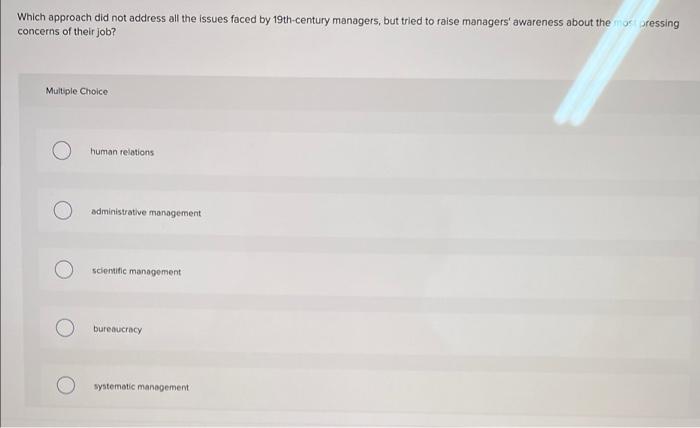 Which approach did not address all the issues