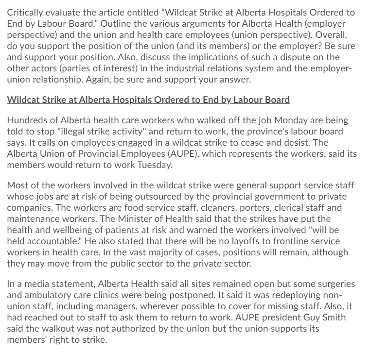 Critically evaluate the article entitled Wildcat