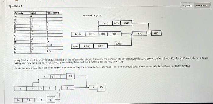 Question 4 17 points Save ANSAT Predecesser