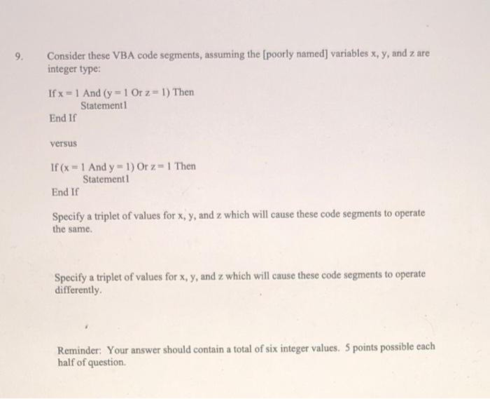 8. If condition1 Then Statement l Elself