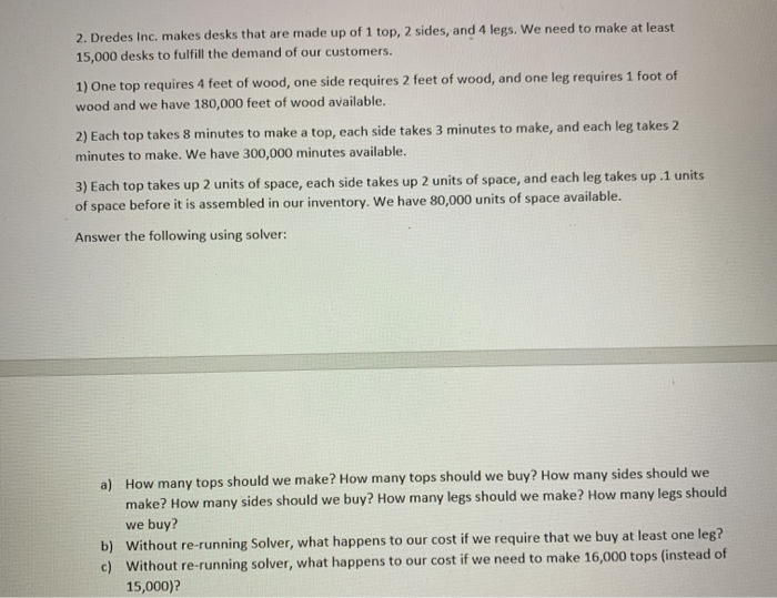 please provide an excel sheet and solver on how