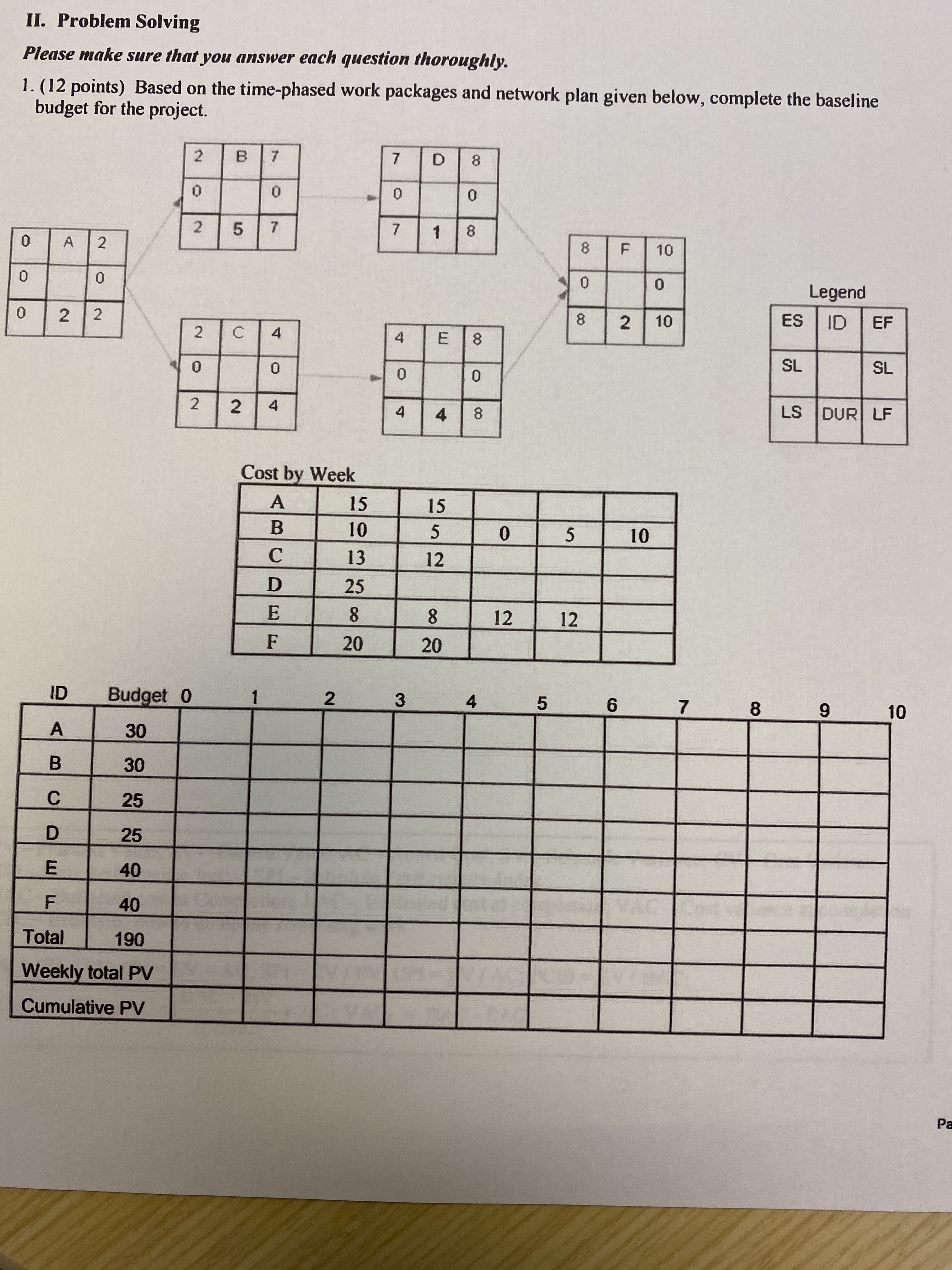 II. Problem Solving Please make sure that you