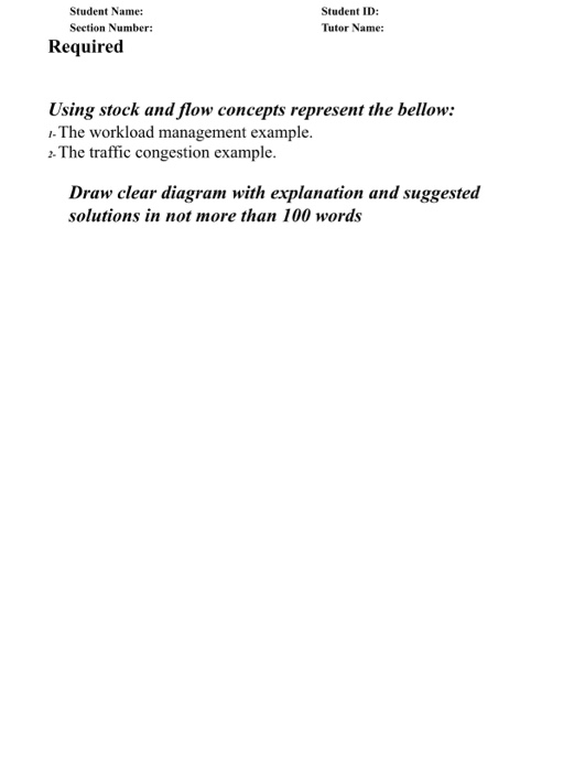 Student Name: Section Number: Required Student