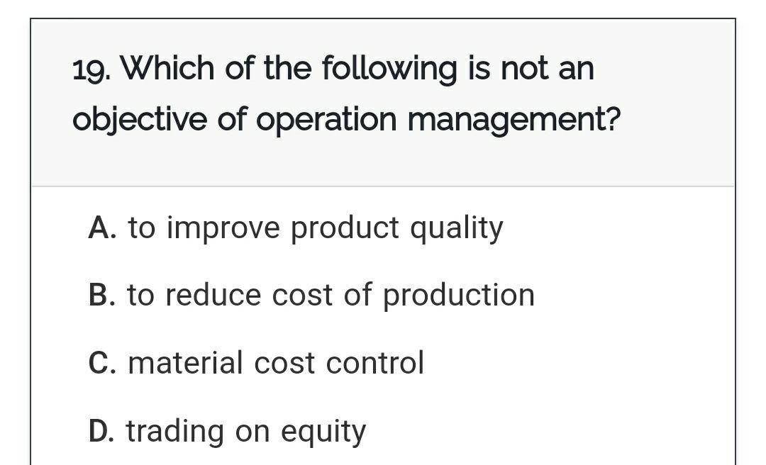 I need the answer as soon as possible 19. Which