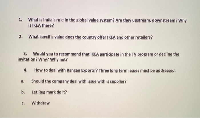 1. What is India's role in the global value