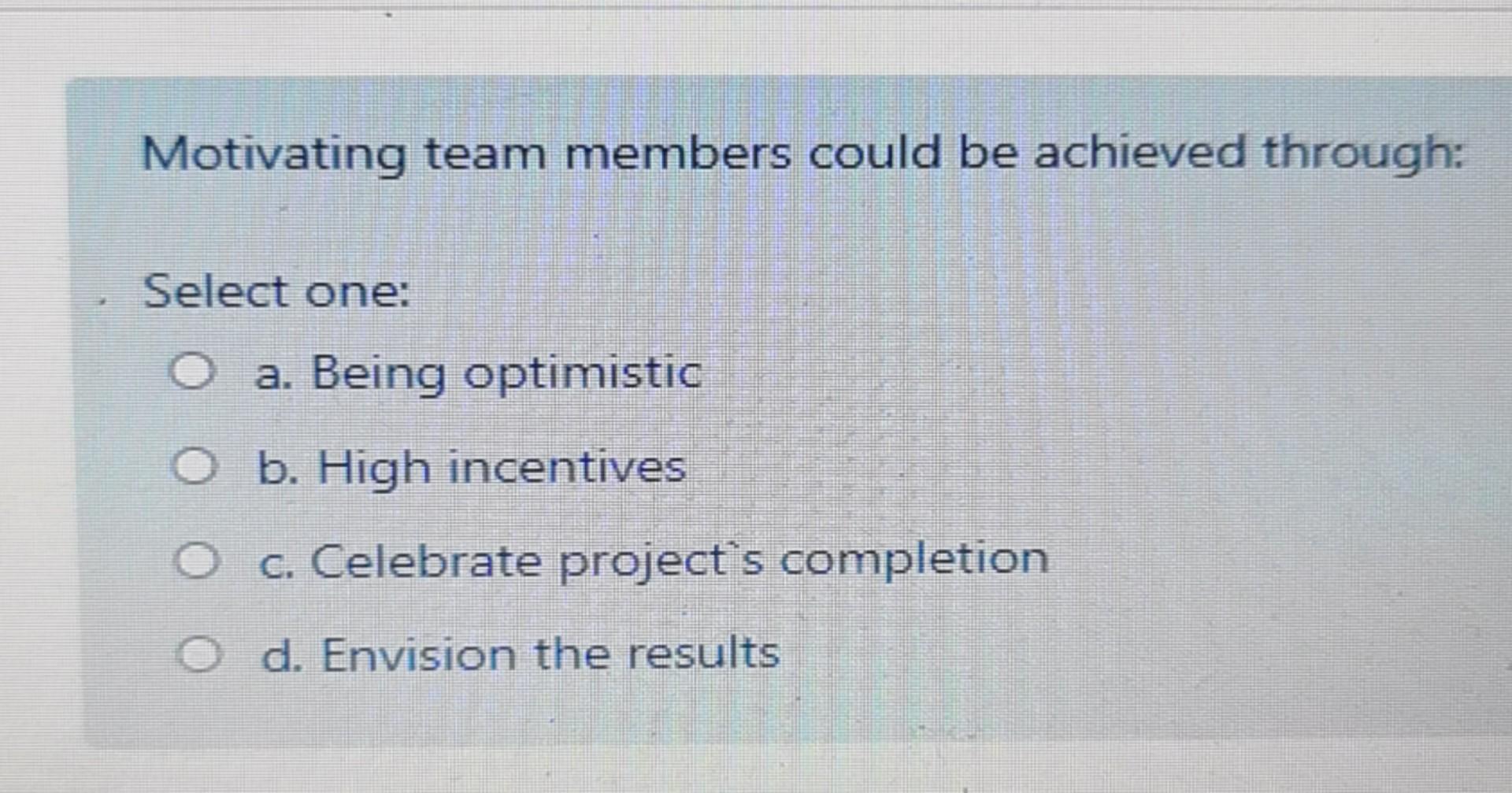 "Zero Defect" is the objective of: Select one: O