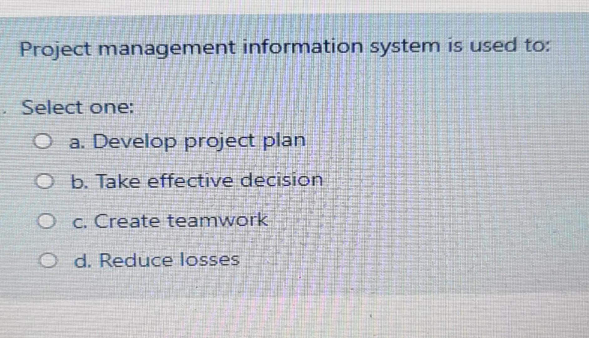 "Zero Defect" is the objective of: Select one: O