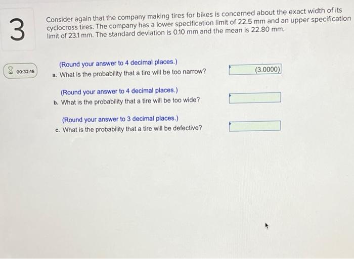 Consider again that the company making tires for