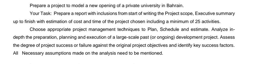 prepare a project to model a new opening private