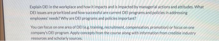 that is the textbook assignment Explain DEl in