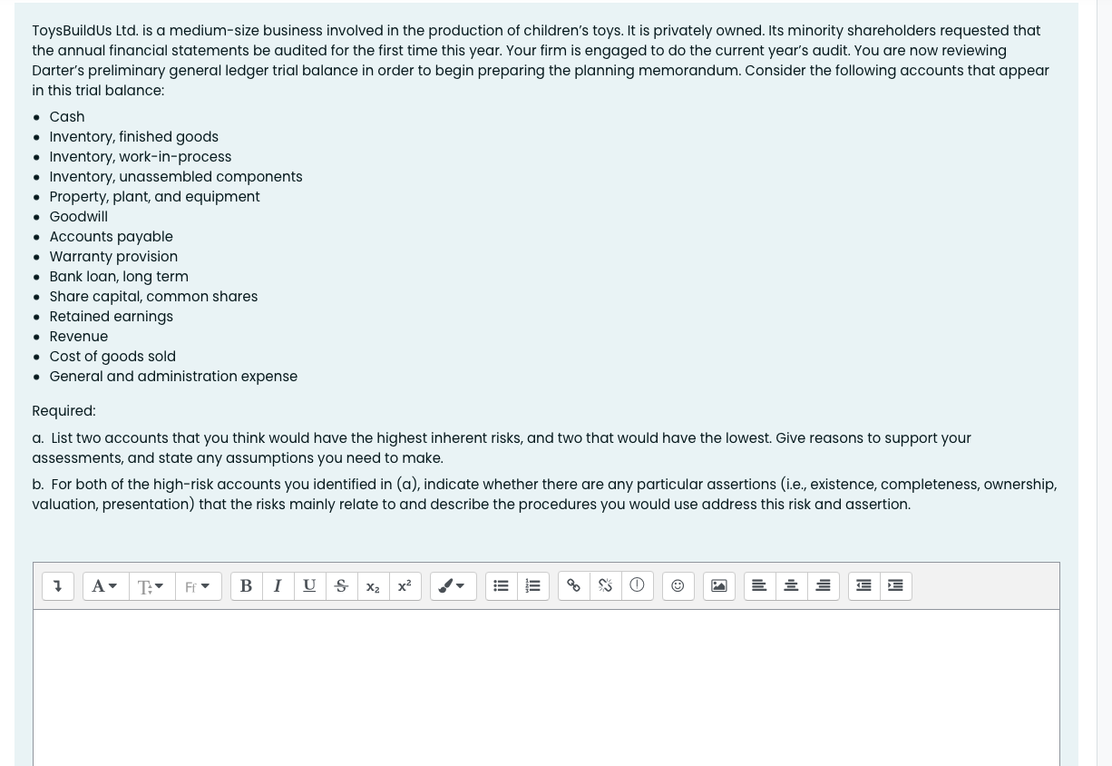 ToysBuildUs Ltd. is a medium-size business
