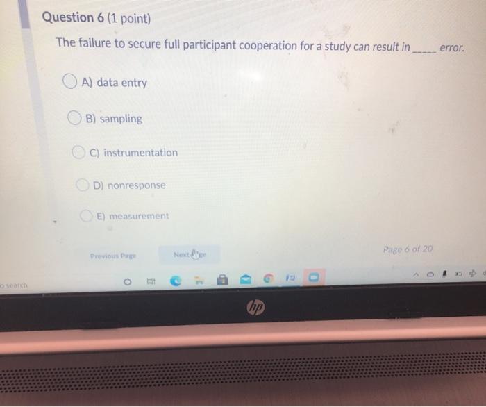 point) The level of significance chosen for