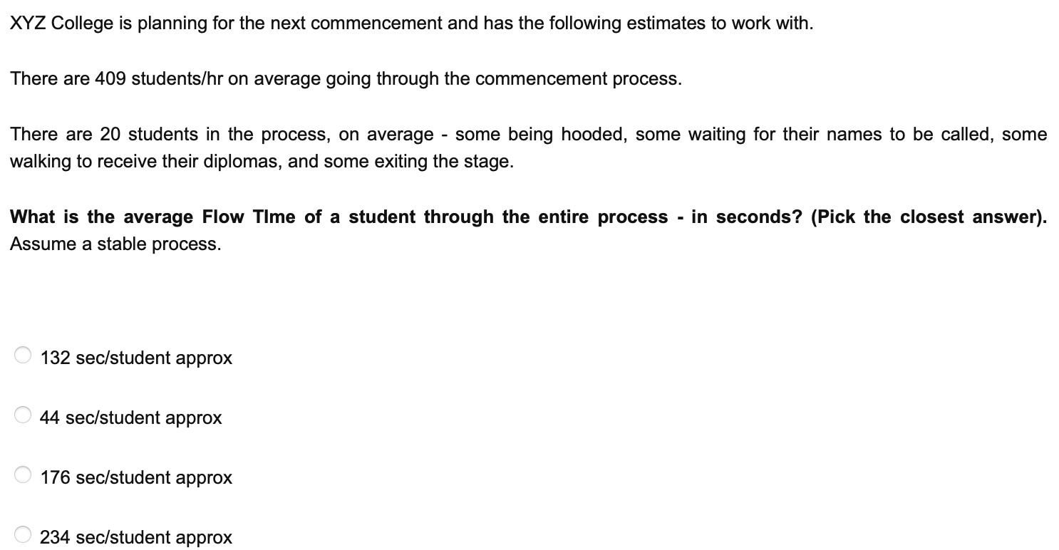 XYZ College is planning for the next commencement