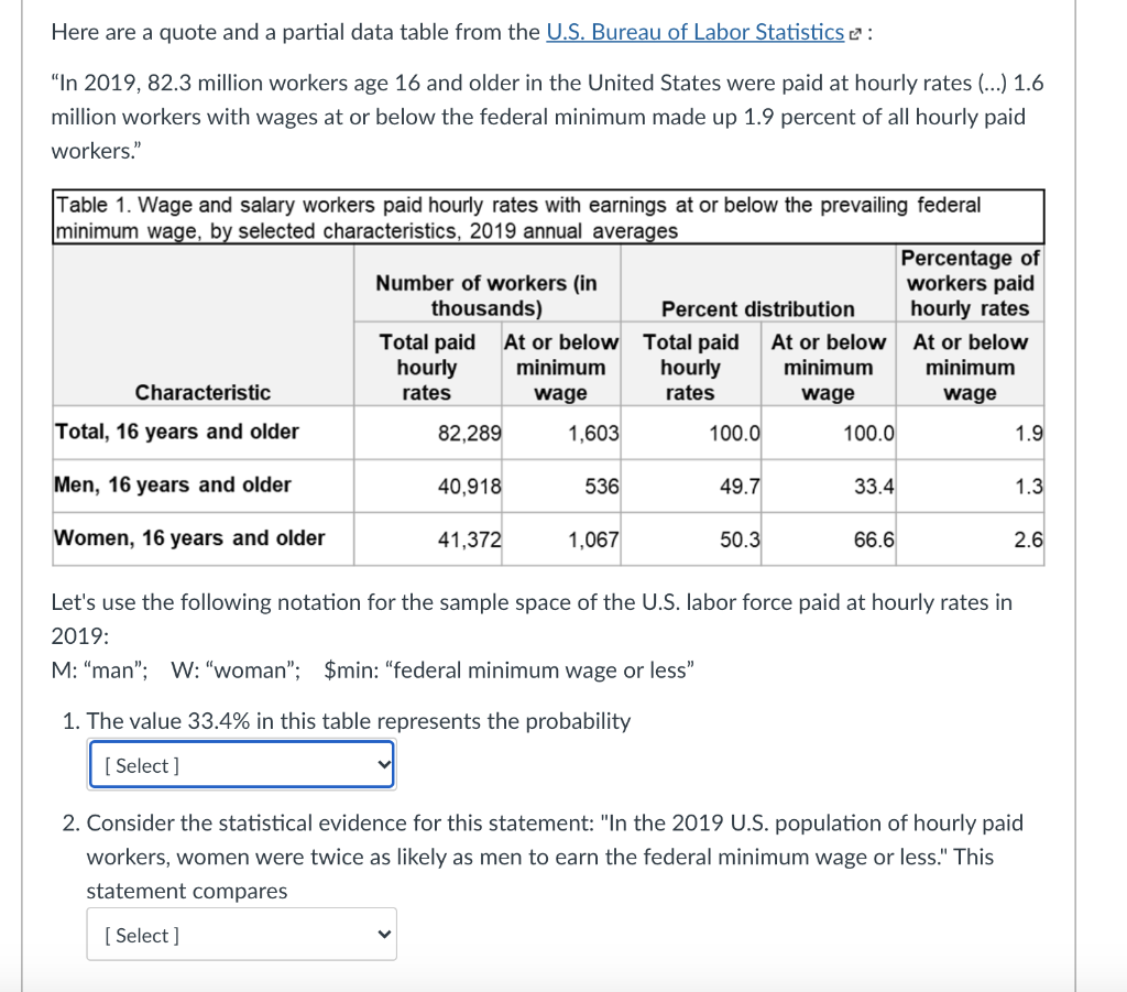 Here are a quote and a partial data table from