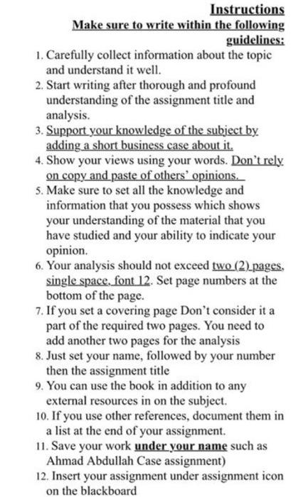 case assignment analysis with guidelines Gate