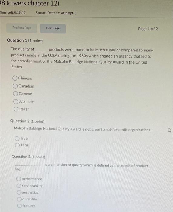 18 (covers chapter 12) Time Left:0:19:40 Samuel