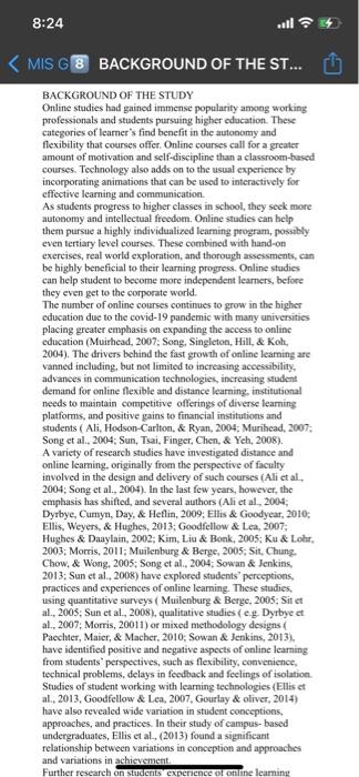 8:24 .. < MIS G8 BACKGROUND OF THE ST...