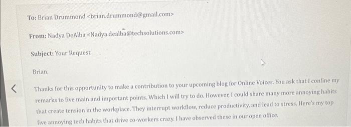 Your Task Analyze the following poorly written