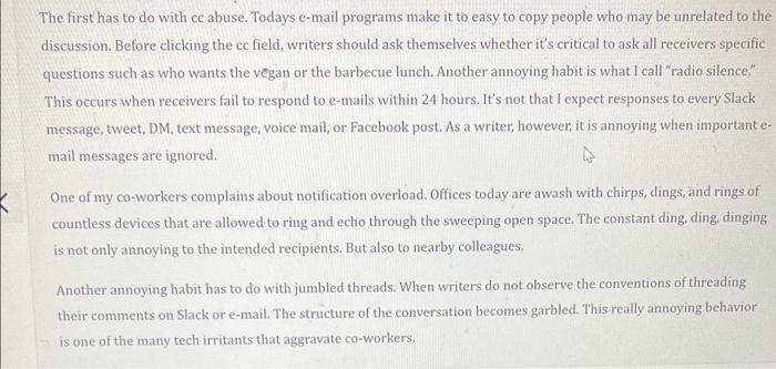 Your Task Analyze the following poorly written