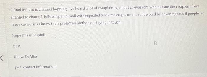 Your Task Analyze the following poorly written