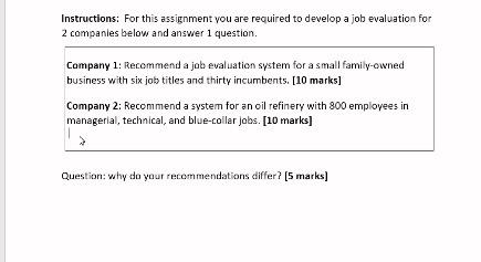 Instructions: For this assignment you are