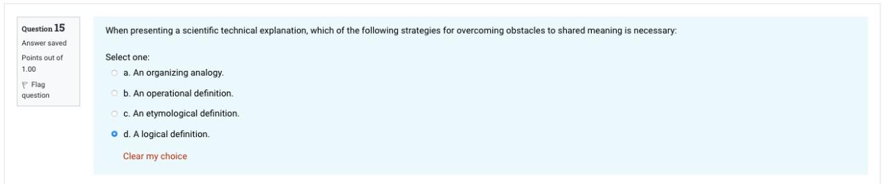 Give me the correct option Question 15 When
