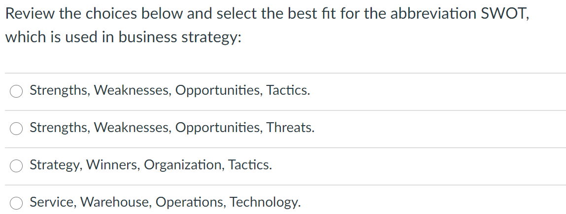 Pick the correct option by identifying the true