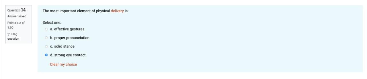 Give me the correct option Question 14 Answer