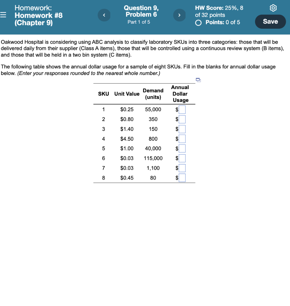 Homework: = Homework #8 (Chapter 9) Question 9,