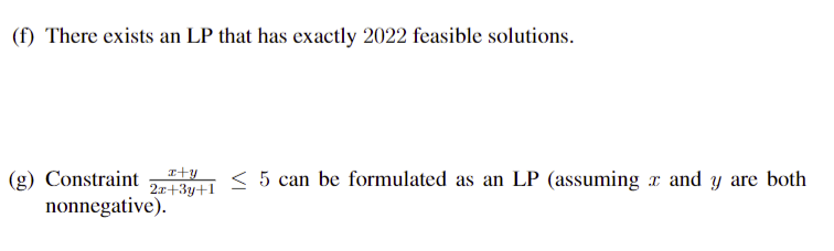 1. (20 points) True or false. You may state the