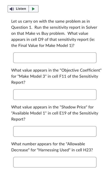 Make vs. Buy Problem Objective Variables Model