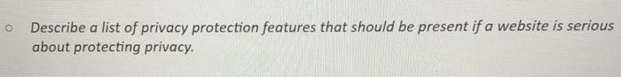 please answer in 200-500 words Describe a list of