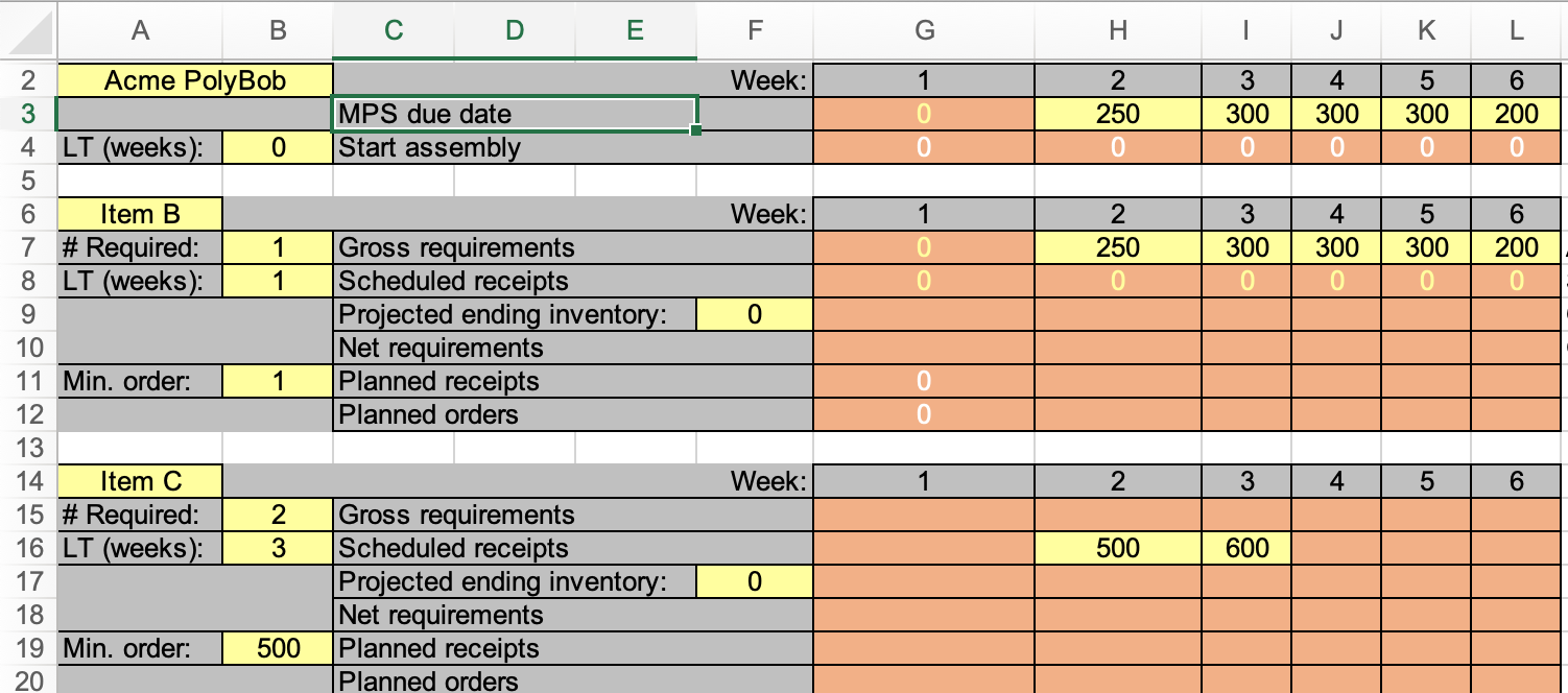 Please show the excel solutions using the exact