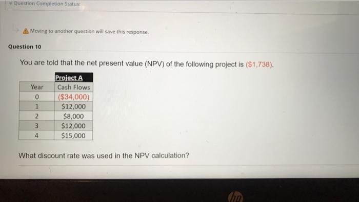 Question Completion Statust A Moving to another