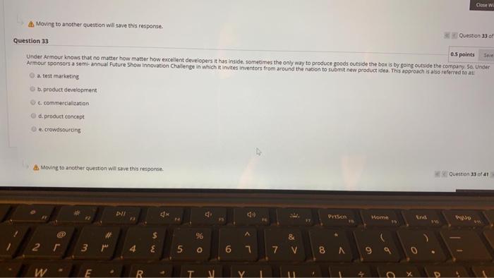 Cine Moving to another question will save this